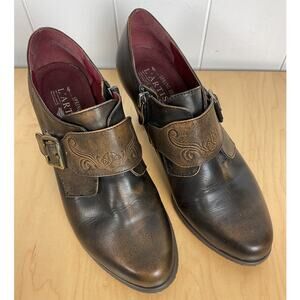 L'Artiste Spring Step Renaissance Buckle Clog Ankle Bootie Leather Size 7/EU 37